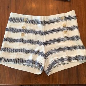 LOFT Riviera Shorts White Blue Stripes